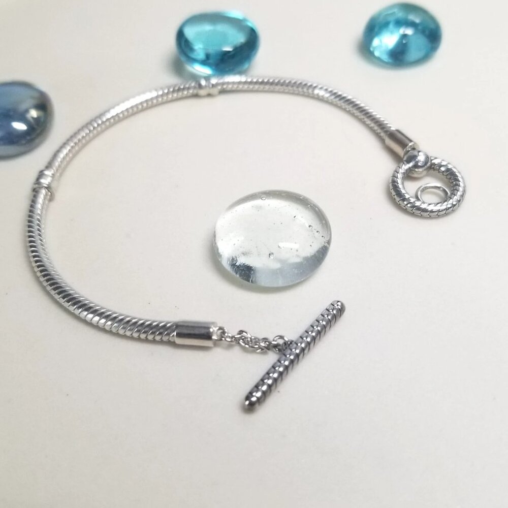 Authentic Pandora Sterling Silver Toggle Bracelet 6.7 Inch With Box Mint